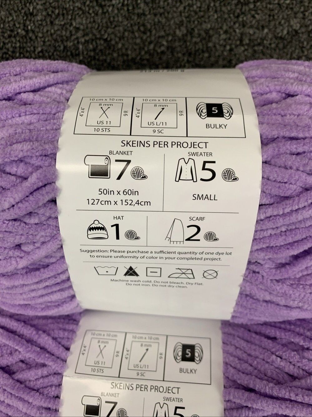 Lot Of 3 Big Twist Posh Ube Milk Tea Yarn Polyester Bulky Weight#5 7.05oz/223yds - Picture 4 of 6